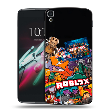 Пластиковый чехол на Alcatel One Touch Idol 3 (5.5) с принтом Roblox Роблокс