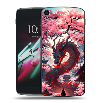 Пластиковый чехол на Alcatel One Touch Idol 3 (5.5) с принтом Дракон Японский