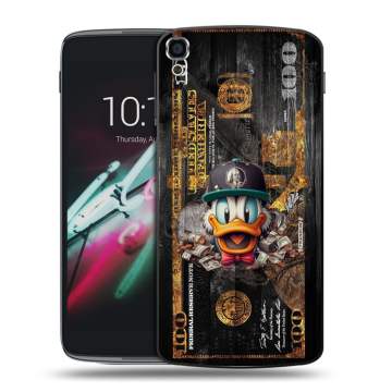 Пластиковый чехол на Alcatel One Touch Idol 3 (5.5) с принтом Дональд Дак Доллар