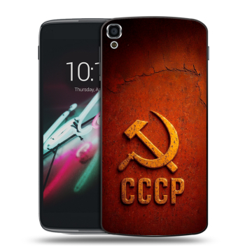 Пластиковый чехол на Alcatel One Touch Idol 3 (5.5) с принтом Флаг Герб СССР