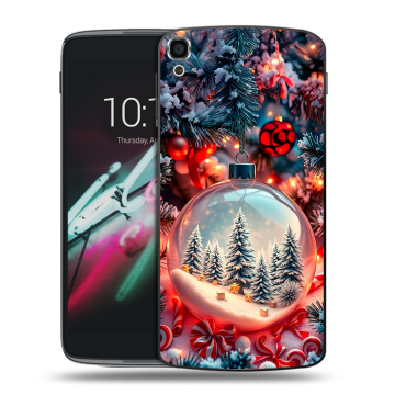 Пластиковый чехол на Alcatel One Touch Idol 3 (5.5) с принтом Новый год