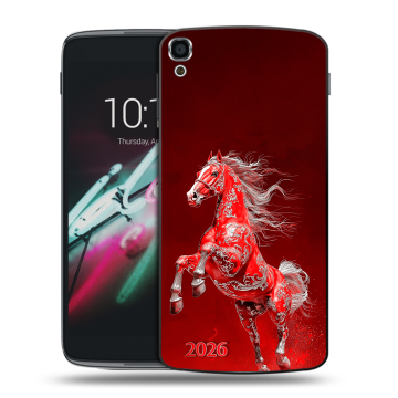 Пластиковый чехол на Alcatel One Touch Idol 3 (5.5) с принтом Новый год