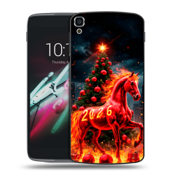 Пластиковый чехол на Alcatel One Touch Idol 3 (5.5) с принтом Новый год