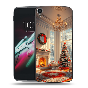 Пластиковый чехол на Alcatel One Touch Idol 3 (5.5) с принтом Новый год