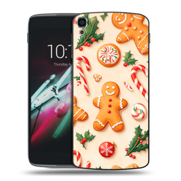 Пластиковый чехол на Alcatel One Touch Idol 3 (5.5) с принтом Новый год