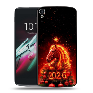 Пластиковый чехол на Alcatel One Touch Idol 3 (5.5) с принтом Новый год