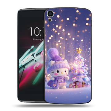 Пластиковый чехол на Alcatel One Touch Idol 3 (5.5) с принтом Новый год