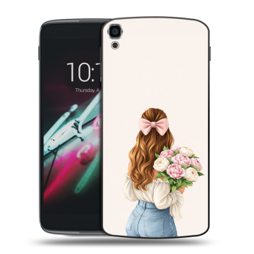 Пластиковый чехол на Alcatel One Touch Idol 3 (5.5) с принтом женский Пластиковый чехол на Alcatel One Touch Idol 3 (5.5) с принтом женский