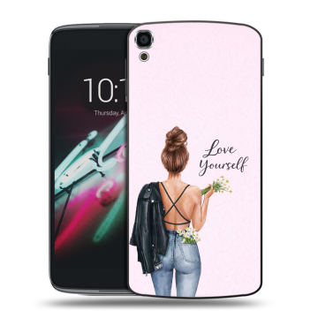 Пластиковый чехол на Alcatel One Touch Idol 3 (5.5) с принтом женский Пластиковый чехол на Alcatel One Touch Idol 3 (5.5) с принтом женский