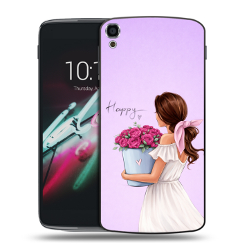 Пластиковый чехол на Alcatel One Touch Idol 3 (5.5) с принтом женский Пластиковый чехол на Alcatel One Touch Idol 3 (5.5) с принтом женский
