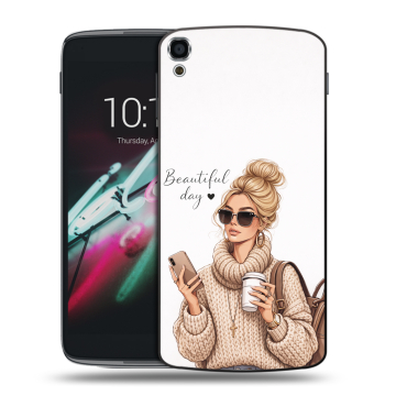 Пластиковый чехол на Alcatel One Touch Idol 3 (5.5) с принтом женский