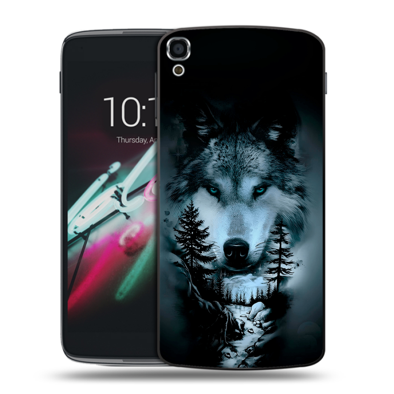 Пластиковый чехол на Alcatel One Touch Idol 3 (5.5) с принтом Лесной волк Пластиковый чехол на Alcatel One Touch Idol 3 (5.5) с принтом Лесной волк