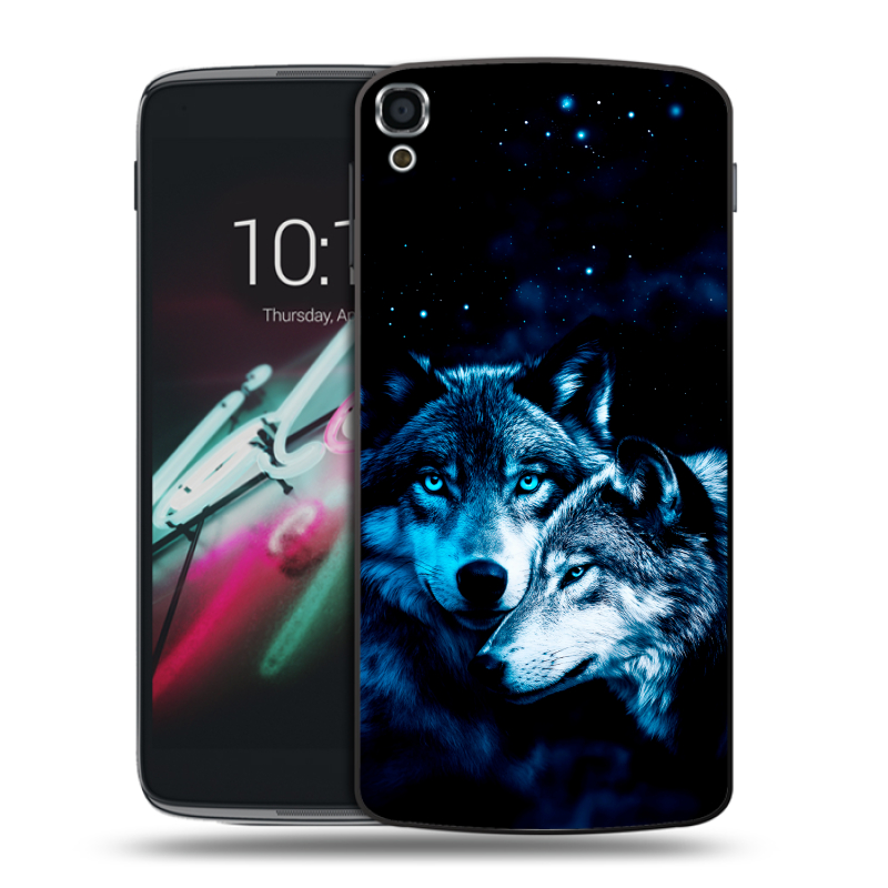 Пластиковый чехол на Alcatel One Touch Idol 3 (5.5) с принтом Волки Пластиковый чехол на Alcatel One Touch Idol 3 (5.5) с принтом Волки
