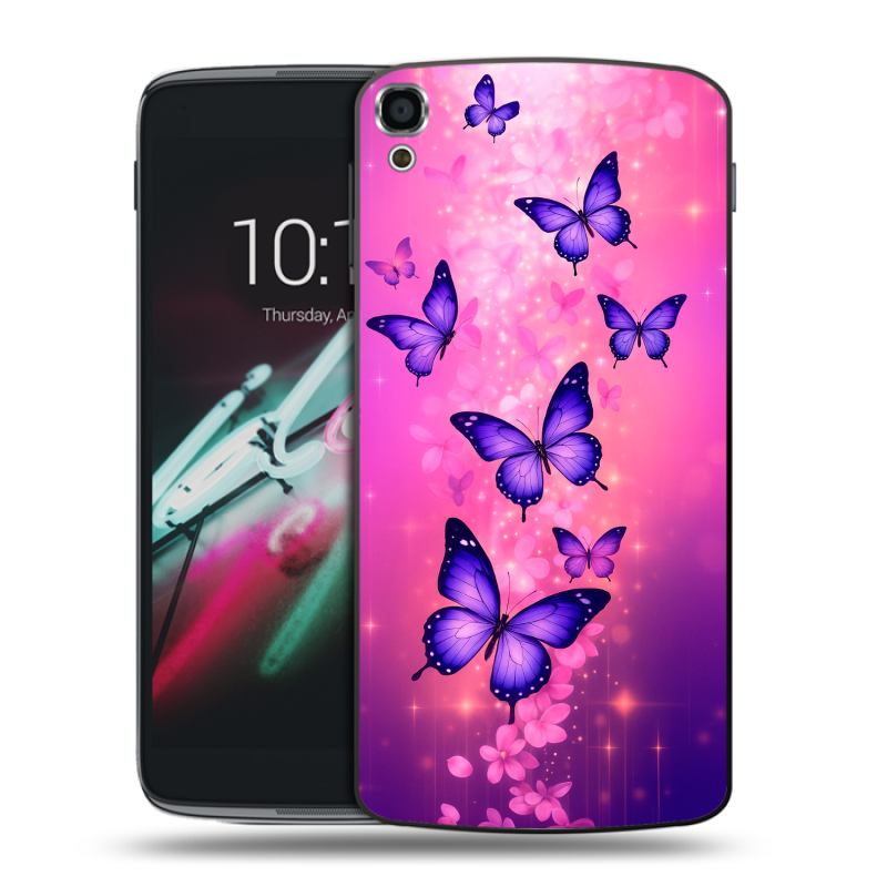 Пластиковый чехол на Alcatel One Touch Idol 3 (5.5) с принтом Бабочки Пластиковый чехол на Alcatel One Touch Idol 3 (5.5) с принтом Бабочки