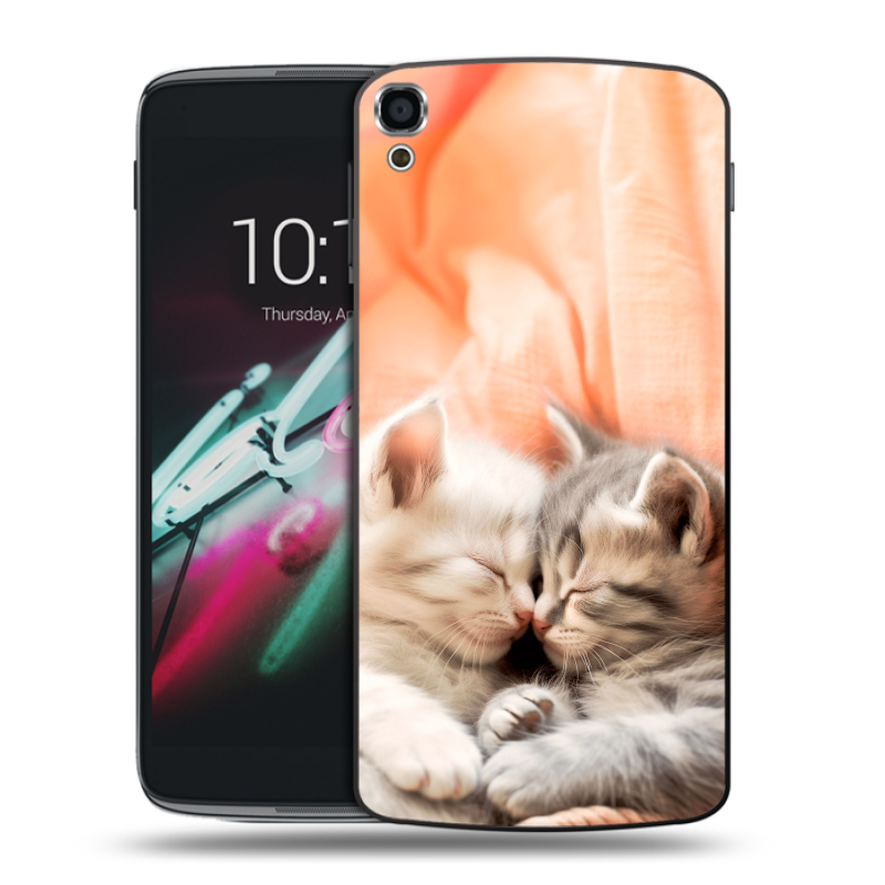 Пластиковый чехол на Alcatel One Touch Idol 3 (5.5) с принтом Котята Пластиковый чехол на Alcatel One Touch Idol 3 (5.5) с принтом Котята