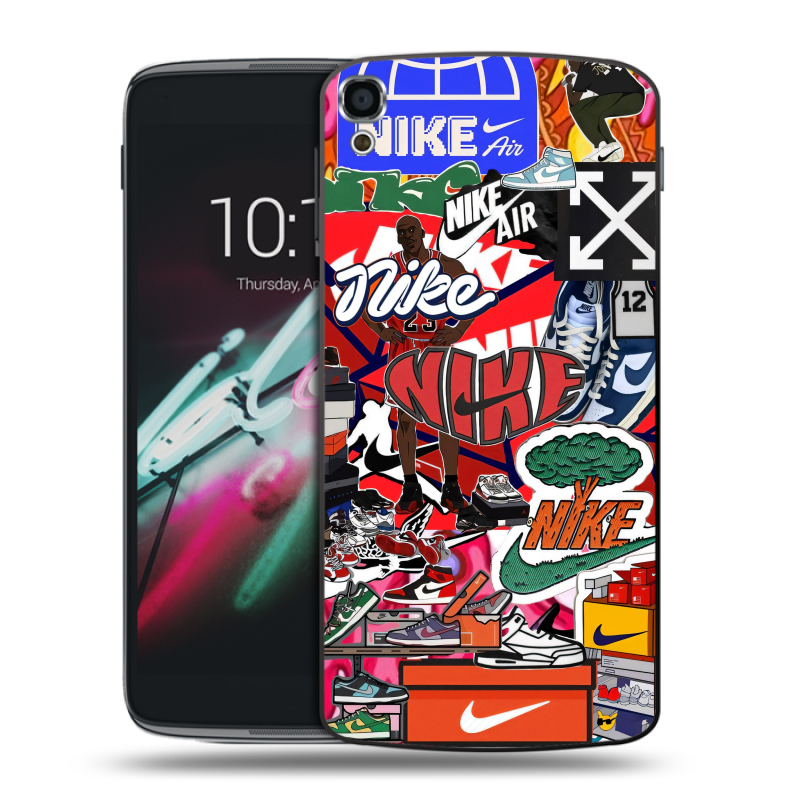 Пластиковый чехол на Alcatel One Touch Idol 3 (5.5) с принтом Найк Nike яркий Пластиковый чехол на Alcatel One Touch Idol 3 (5.5) с принтом Найк Nike яркий