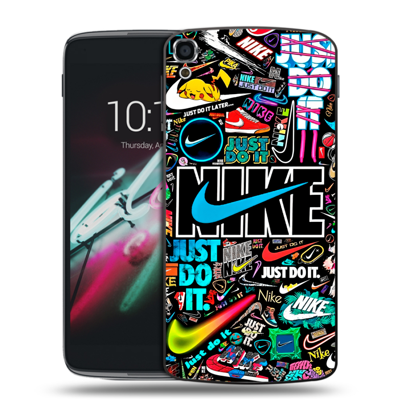 Пластиковый чехол на Alcatel One Touch Idol 3 (5.5) с принтом найк nike черный Пластиковый чехол на Alcatel One Touch Idol 3 (5.5) с принтом найк nike черный