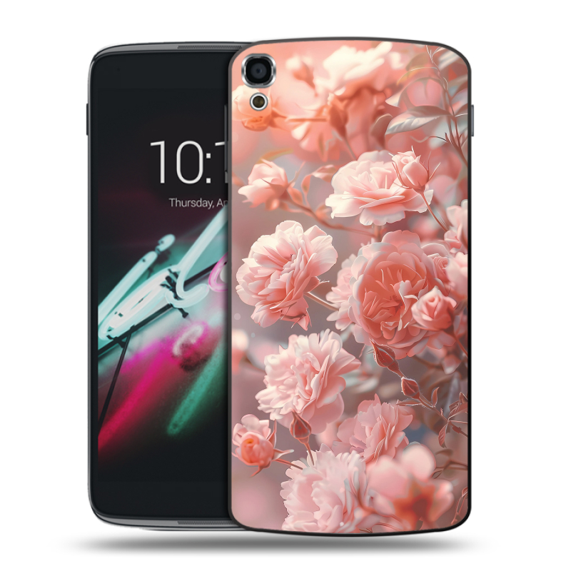 Пластиковый чехол на Alcatel One Touch Idol 3 (5.5) с принтом Розовые розы Пластиковый чехол на Alcatel One Touch Idol 3 (5.5) с принтом Розовые розы