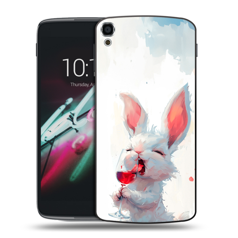 Пластиковый чехол на Alcatel One Touch Idol 3 (5.5) с принтом кролик зайчик Пластиковый чехол на Alcatel One Touch Idol 3 (5.5) с принтом кролик зайчик