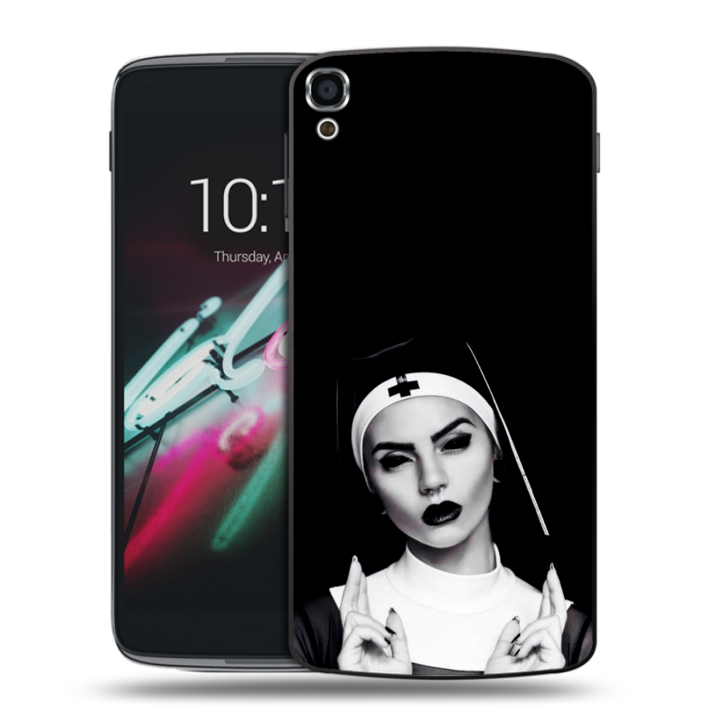 Пластиковый чехол на Alcatel One Touch Idol 3 (5.5) с принтом монашка Пластиковый чехол на Alcatel One Touch Idol 3 (5.5) с принтом монашка