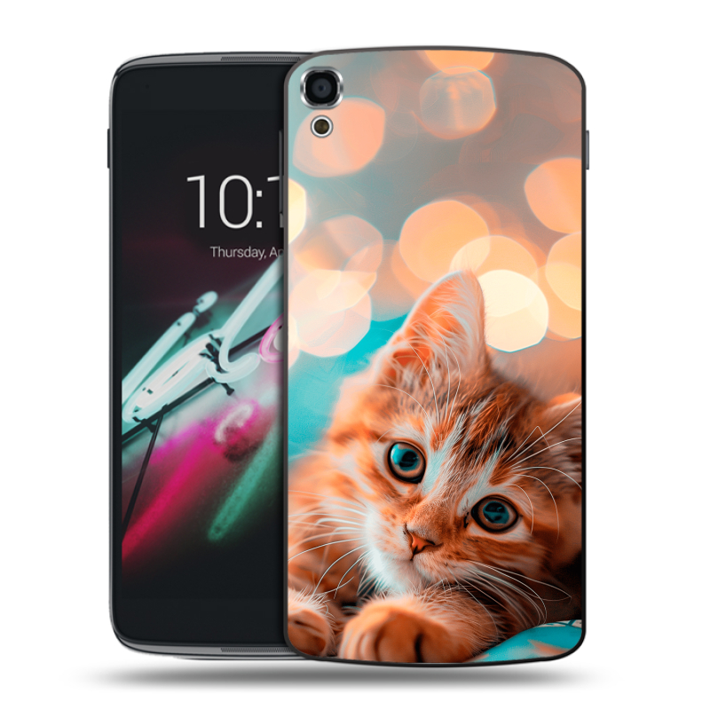 Пластиковый чехол на Alcatel One Touch Idol 3 (5.5) с принтом котик Пластиковый чехол на Alcatel One Touch Idol 3 (5.5) с принтом котик