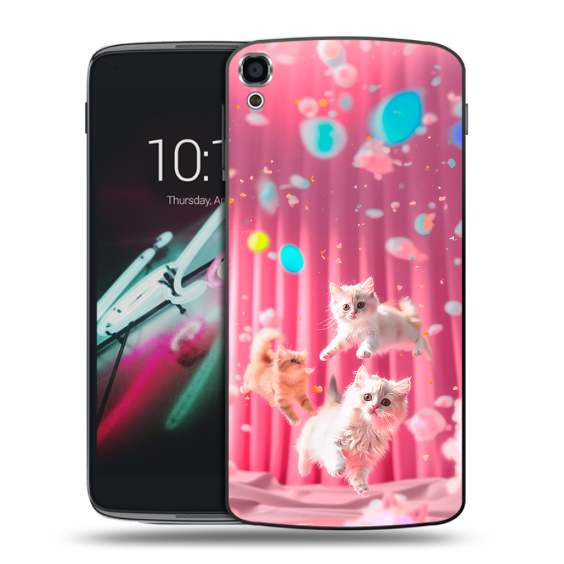 Пластиковый чехол на Alcatel One Touch Idol 3 (5.5) с принтом милые котики Пластиковый чехол на Alcatel One Touch Idol 3 (5.5) с принтом милые котики