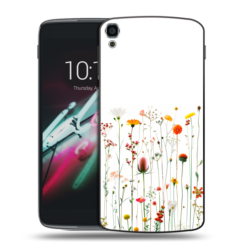 Пластиковый чехол на Alcatel One Touch Idol 3 (5.5) с принтом цветы Пластиковый чехол на Alcatel One Touch Idol 3 (5.5) с принтом цветы