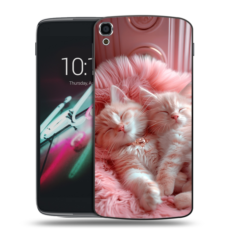 Пластиковый чехол на Alcatel One Touch Idol 3 (5.5) с принтом котята котики Пластиковый чехол на Alcatel One Touch Idol 3 (5.5) с принтом котята котики