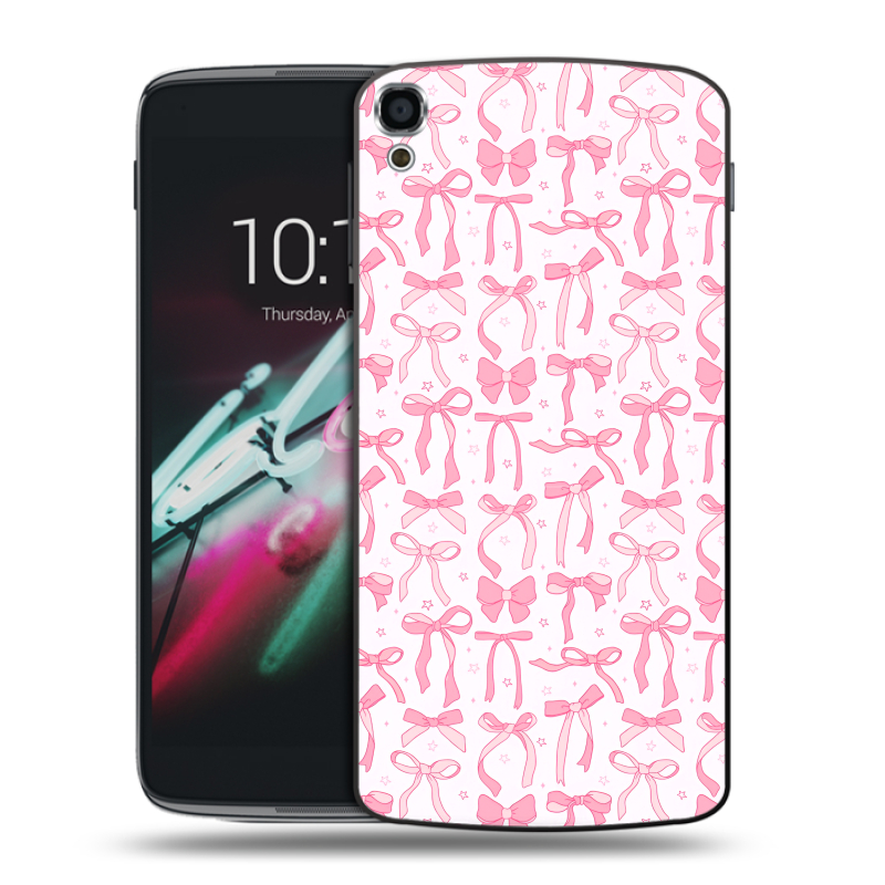 Пластиковый чехол на Alcatel One Touch Idol 3 (5.5) с принтом Розовые бантики Пластиковый чехол на Alcatel One Touch Idol 3 (5.5) с принтом Розовые бантики