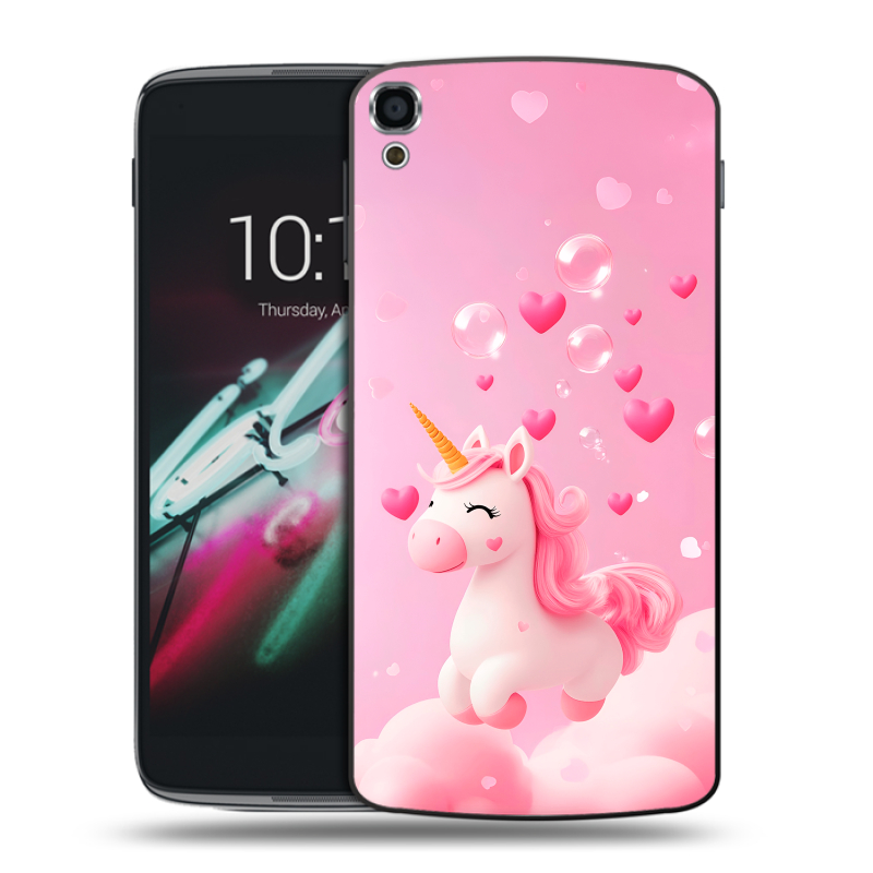 Пластиковый чехол на Alcatel One Touch Idol 3 (5.5) с принтом Единорог Пластиковый чехол на Alcatel One Touch Idol 3 (5.5) с принтом Единорог