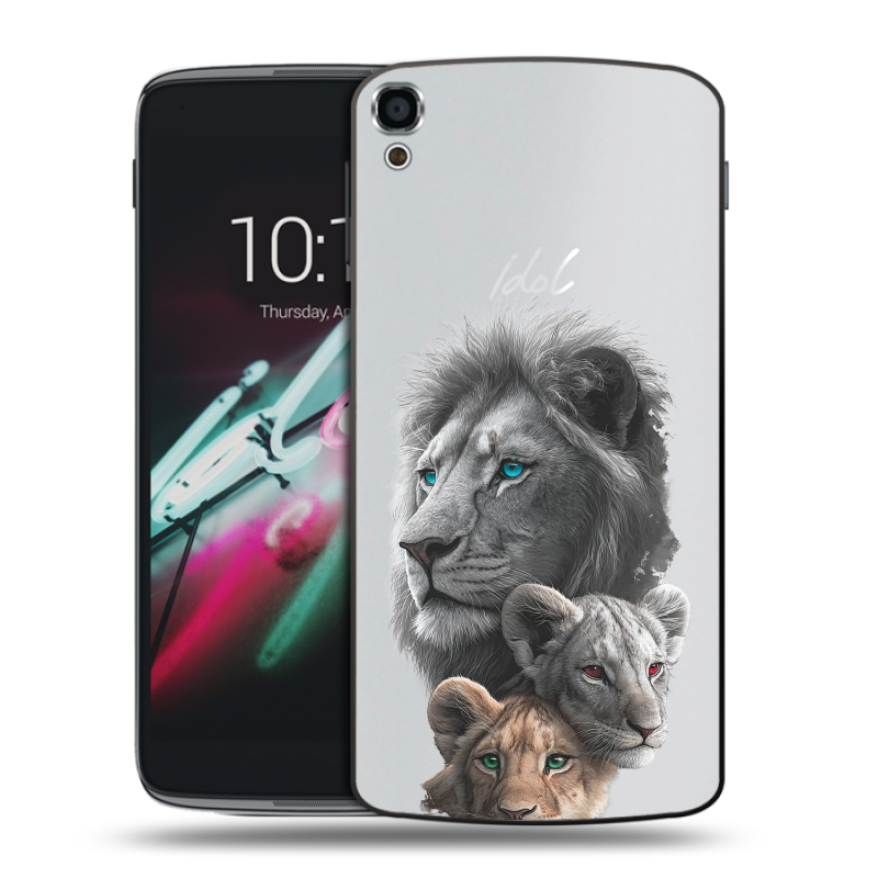 Пластиковый чехол на Alcatel One Touch Idol 3 (5.5) с принтом Львы Пластиковый чехол на Alcatel One Touch Idol 3 (5.5) с принтом Львы