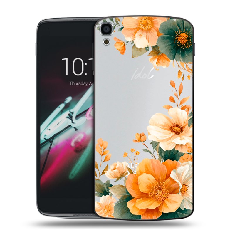 Пластиковый чехол на Alcatel One Touch Idol 3 (5.5) с принтом Цветы принт Пластиковый чехол на Alcatel One Touch Idol 3 (5.5) с принтом Цветы принт