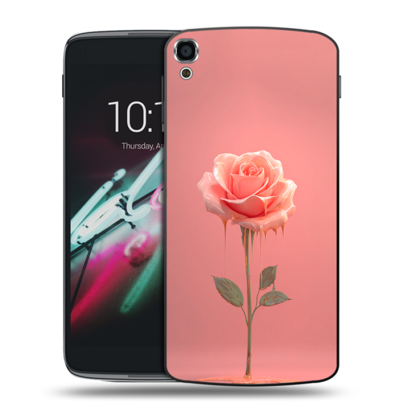 Пластиковый чехол на Alcatel One Touch Idol 3 (5.5) с принтом Розовая роза Пластиковый чехол на Alcatel One Touch Idol 3 (5.5) с принтом Розовая роза