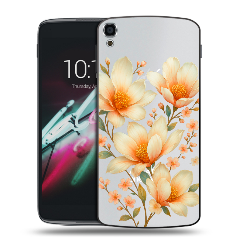Пластиковый чехол на Alcatel One Touch Idol 3 (5.5) с принтом Цветы Пластиковый чехол на Alcatel One Touch Idol 3 (5.5) с принтом Цветы