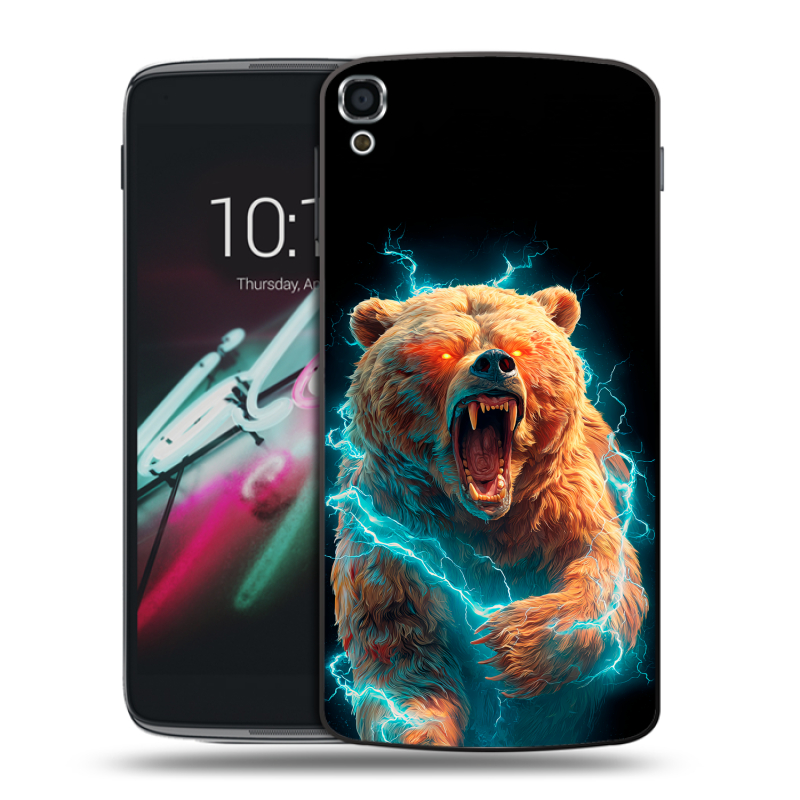 Пластиковый чехол на Alcatel One Touch Idol 3 (5.5) с принтом Медведь Пластиковый чехол на Alcatel One Touch Idol 3 (5.5) с принтом Медведь