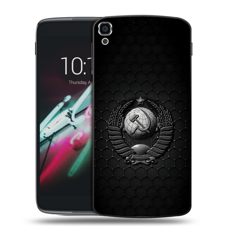 Пластиковый чехол на Alcatel One Touch Idol 3 (5.5) с принтом Герб Флаг СССР Пластиковый чехол на Alcatel One Touch Idol 3 (5.5) с принтом Герб Флаг СССР