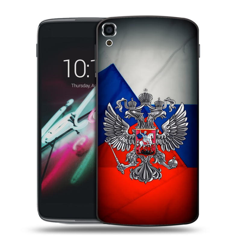Пластиковый чехол на Alcatel One Touch Idol 3 (5.5) с принтом Флаг России Пластиковый чехол на Alcatel One Touch Idol 3 (5.5) с принтом Флаг России