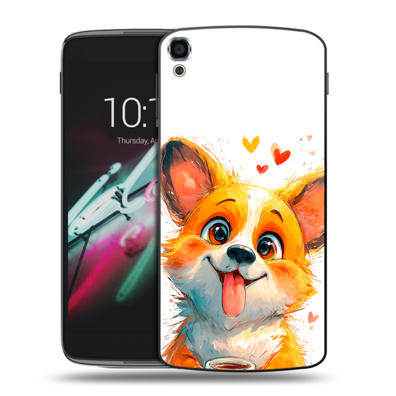 Пластиковый чехол на Alcatel One Touch Idol 3 (5.5) с принтом корги Пластиковый чехол на Alcatel One Touch Idol 3 (5.5) с принтом корги