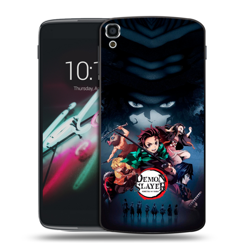 Пластиковый чехол на Alcatel One Touch Idol 3 (5.5) с принтом Demon Slayer Клинок рассекающий демонов Пластиковый чехол на Alcatel One Touch Idol 3 (5.5) с принтом Demon Slayer Клинок рассекающий демонов