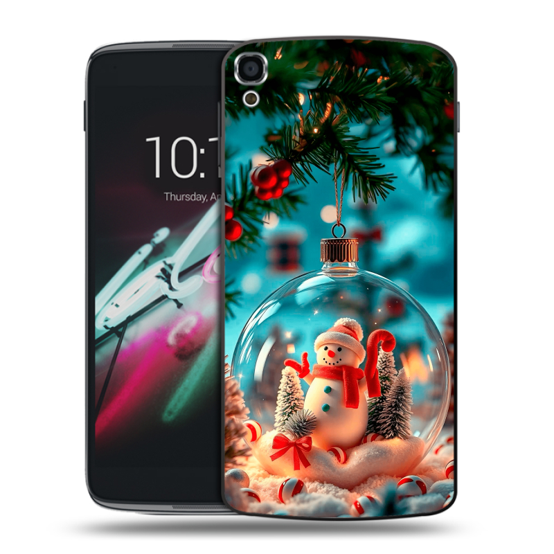 Пластиковый чехол на Alcatel One Touch Idol 3 (5.5) с принтом Новый год Пластиковый чехол на Alcatel One Touch Idol 3 (5.5) с принтом Новый год