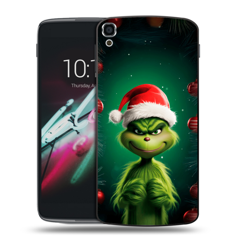 Пластиковый чехол на Alcatel One Touch Idol 3 (5.5) с принтом Гринч Новый год Рождество Пластиковый чехол на Alcatel One Touch Idol 3 (5.5) с принтом Гринч Новый год Рождество