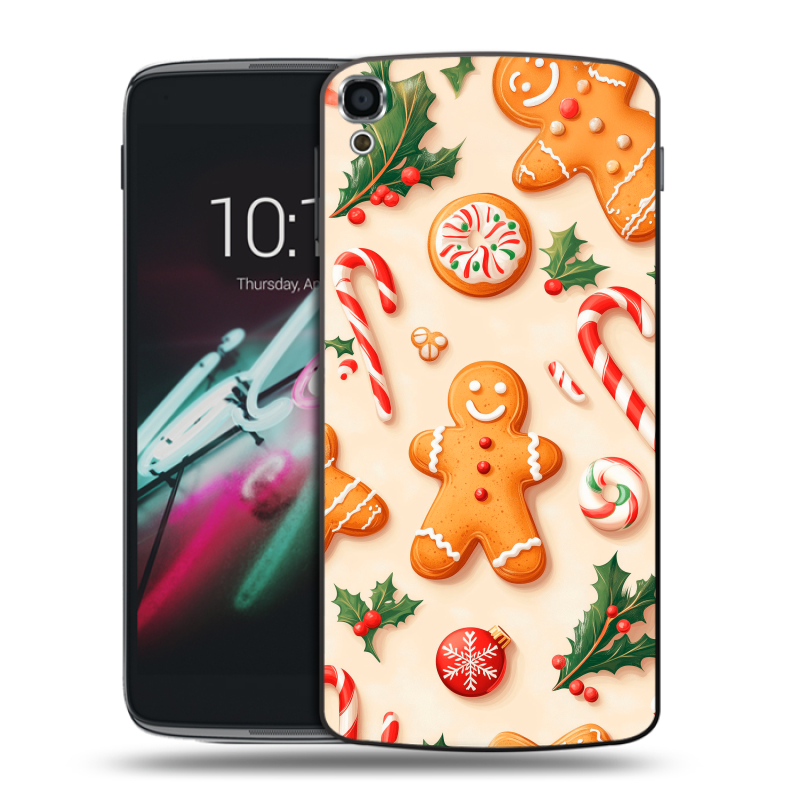 Пластиковый чехол на Alcatel One Touch Idol 3 (5.5) с принтом Новый год Пластиковый чехол на Alcatel One Touch Idol 3 (5.5) с принтом Новый год