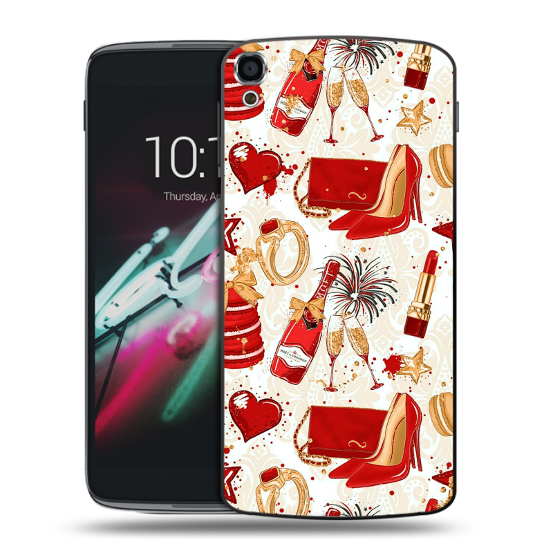 Пластиковый чехол на Alcatel One Touch Idol 3 (5.5) с принтом Новый год Пластиковый чехол на Alcatel One Touch Idol 3 (5.5) с принтом Новый год
