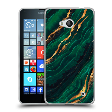 Пластиковый чехол на Microsoft Lumia 640 с принтом Мрамор зеленое золото