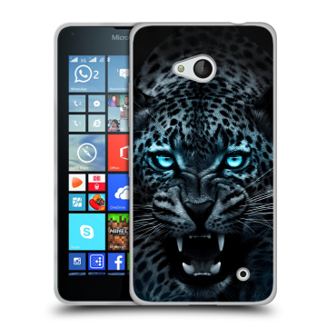 Пластиковый чехол на Microsoft Lumia 640 с принтом Темный леопард Пластиковый чехол на Microsoft Lumia 640 с принтом Темный леопард