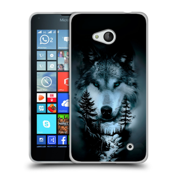 Пластиковый чехол на Microsoft Lumia 640 с принтом Лесной волк Пластиковый чехол на Microsoft Lumia 640 с принтом Лесной волк