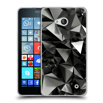 Пластиковый чехол на Microsoft Lumia 640 с принтом Черные кристаллы