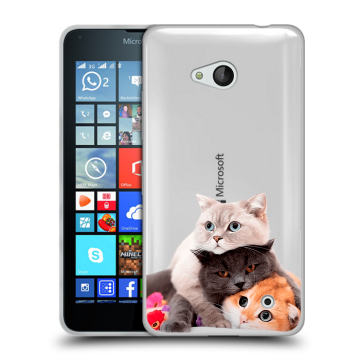 Пластиковый чехол на Microsoft Lumia 640 с принтом Кошки