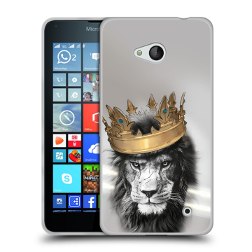Пластиковый чехол на Microsoft Lumia 640 с принтом Лев с короной