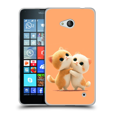 Пластиковый чехол на Microsoft Lumia 640 с принтом Милые котики